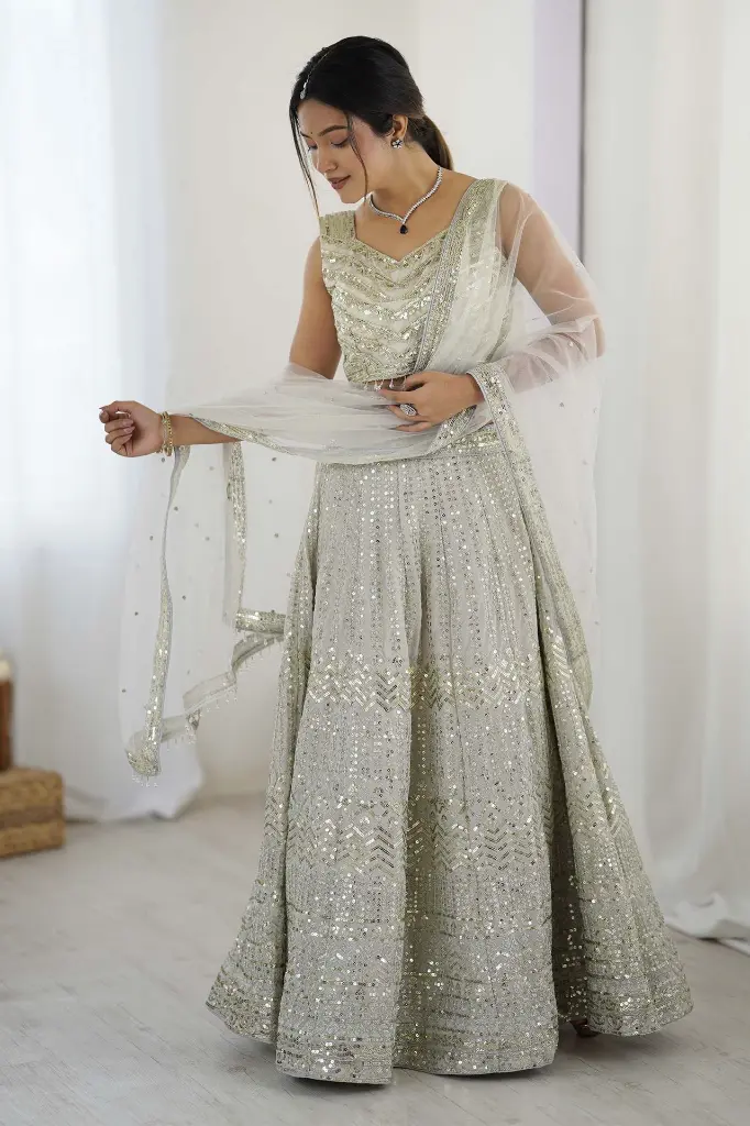 grey lehenga choli